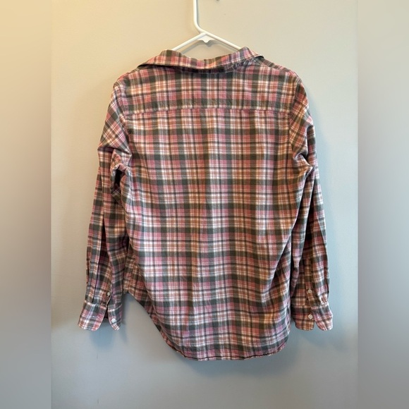 Frank & Eileen Women's Relaxed Pink and Gray Melange Plaid Flannel Size XS - Picture 2 of 8